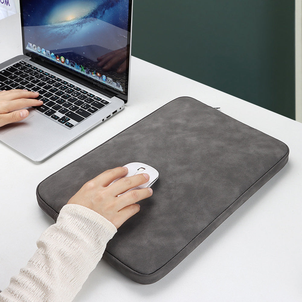 ND12 14.1-15.4 Inch Laptop Sleeve for MacBook Pro Soft Fluff Lining Anti-scratch Notebook Protective Bag - Dark Grey ND12 14.1-15.4 Inch Laptop Sleeve for MacBook Pro Soft Fluff Lining Anti-scratch Notebook Protective Bag - Dark Grey
